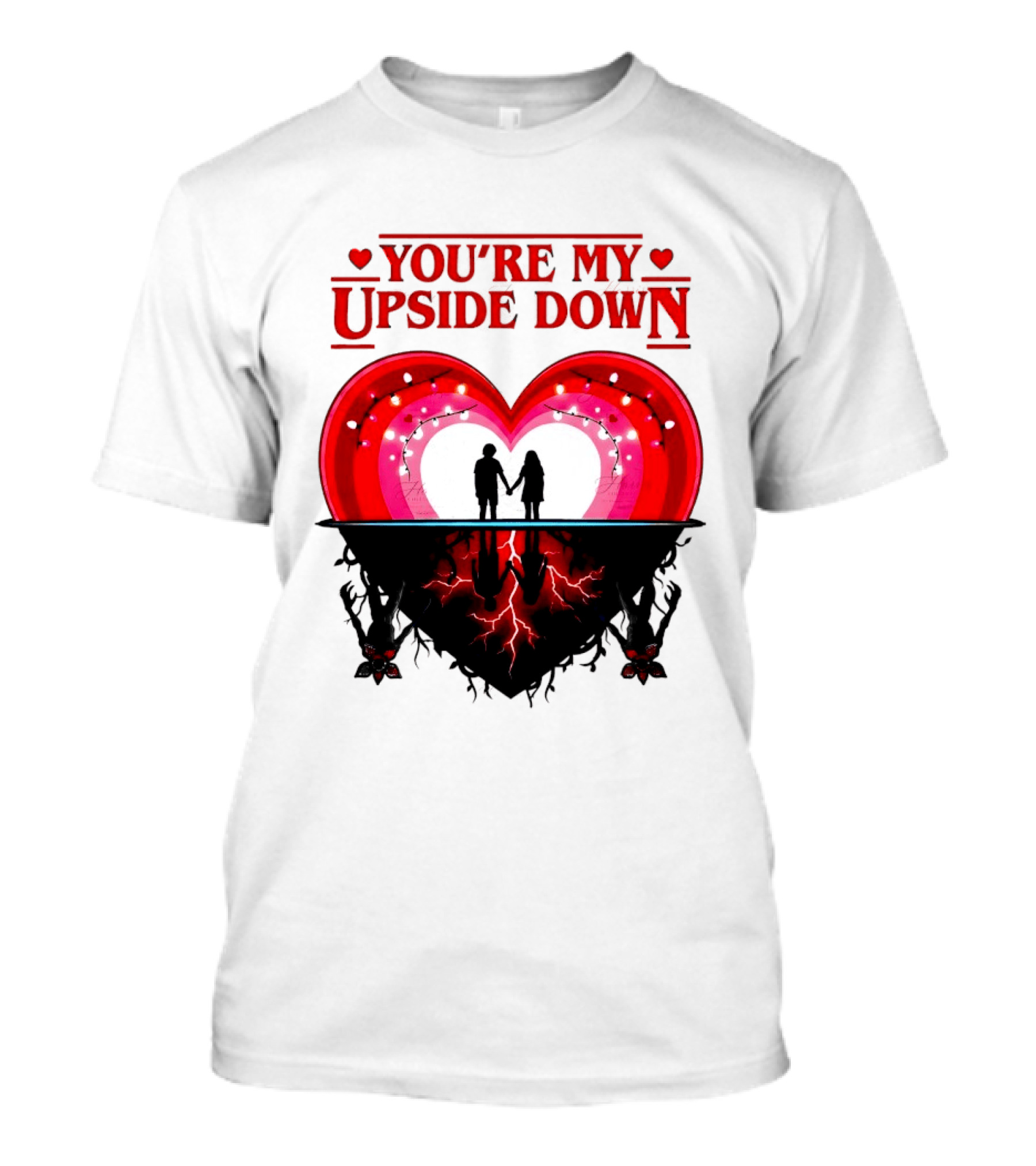 You're My Upside Down Heart Silhouette Couples Romance T-Shirt