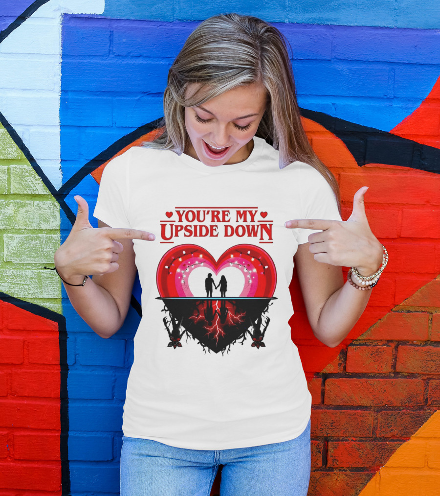 You're My Upside Down Heart Silhouette Couples Romance T-Shirt