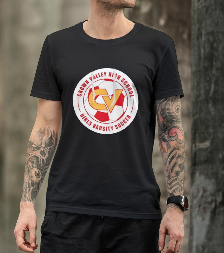 Crown Valley High School CV Girls Varsity Soccer Logo Soccer Ball T-Shirt