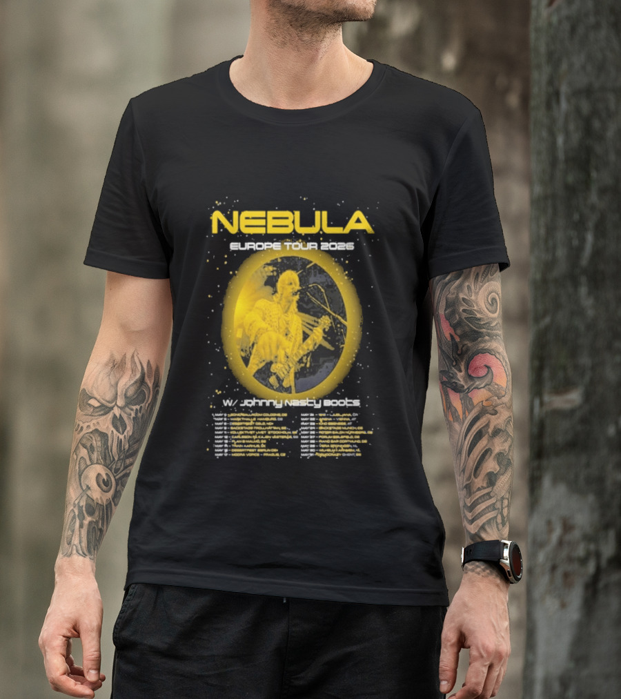 Nebula Europe Tour 2026 Concert Dates And Locations T-Shirt