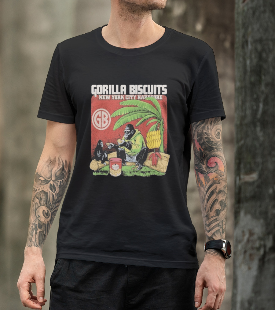 Gorilla Biscuits New York City Hardcore GB Logo Banana Tree Scene T-Shirt