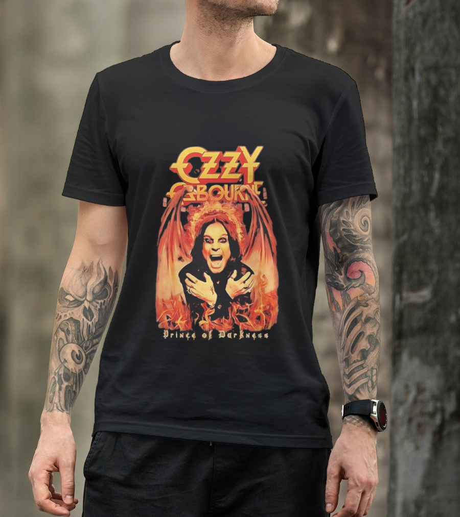 Ozzy Osbourne Flames Prince Of Darkness Fiery Wings T-Shirt
