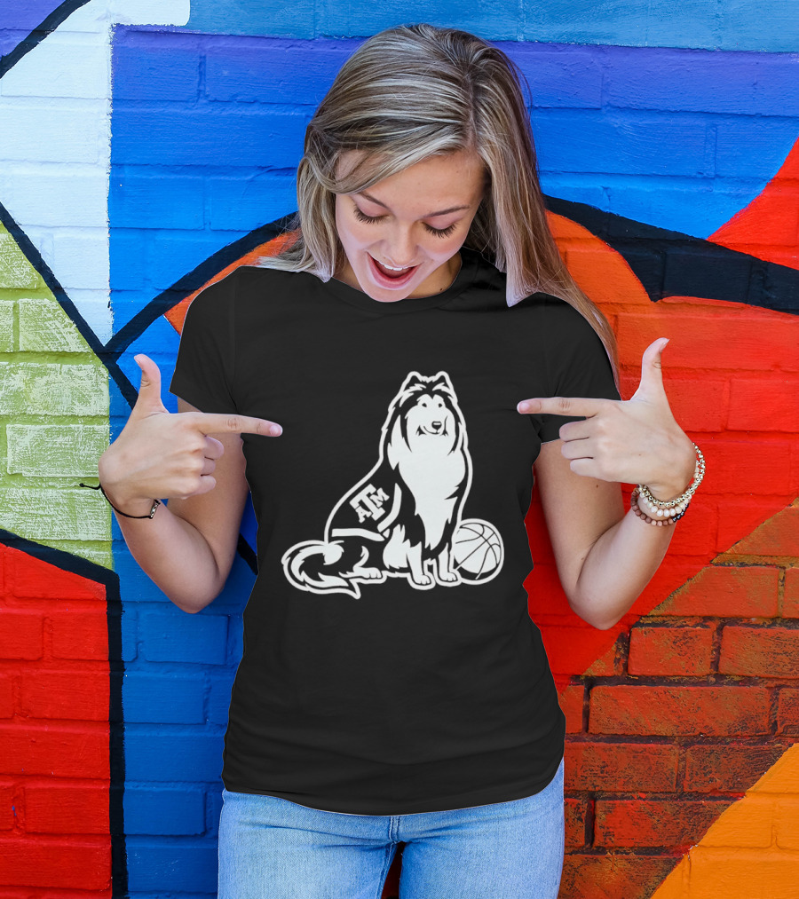 Texas A&M Reveille Basketball Mascot Aggies T-Shirt