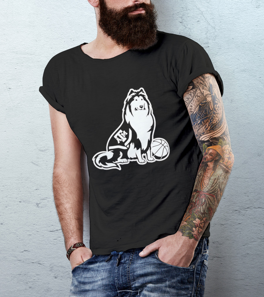 Texas A&M Reveille Basketball Mascot Aggies T-Shirt