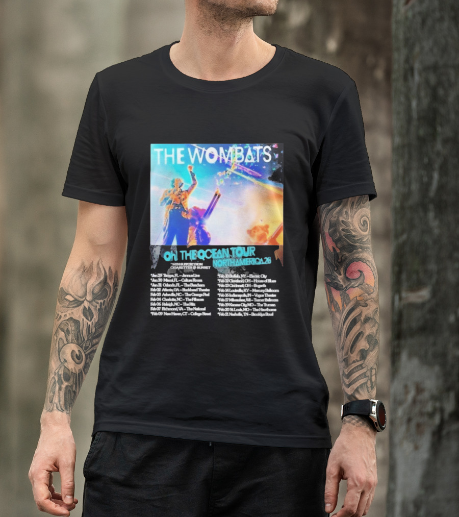 The Wombats Oh The Ocean Tour North America 2026 Dates T-Shirt