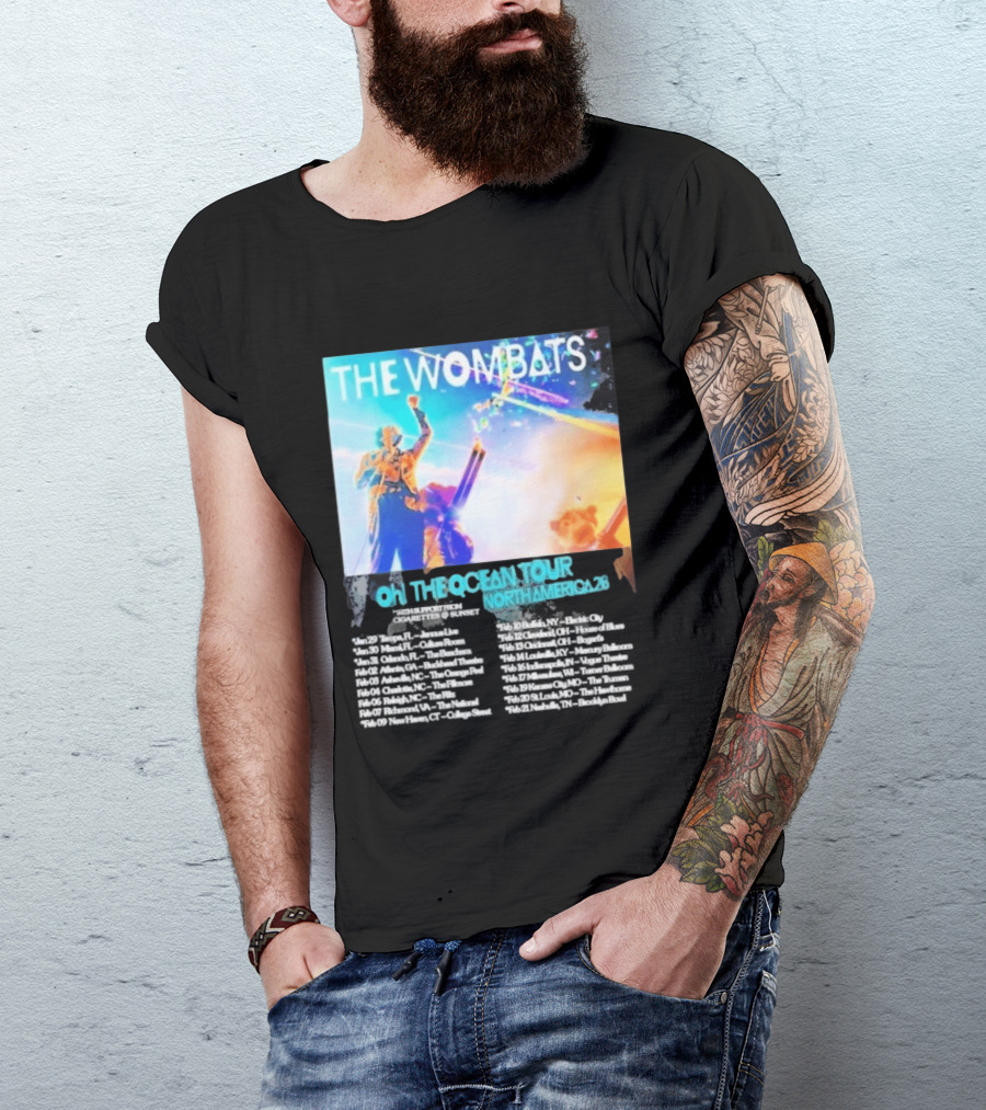The Wombats Oh The Ocean Tour North America 2026 Dates T-Shirt