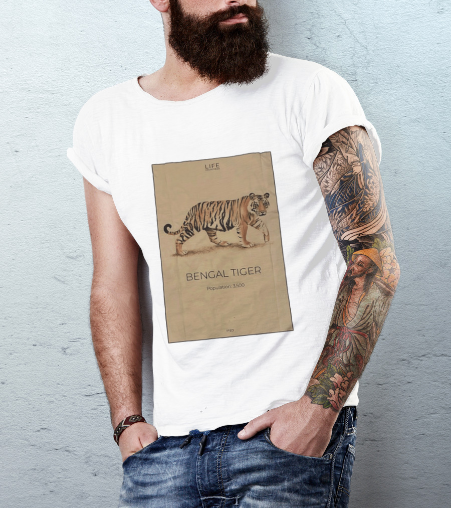 Life Collections Bengal Tiger Population 3,500 1st Ed T-Shirt