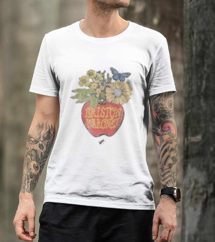 Briston Maroney Apple Flowers And Butterfly T-Shirt