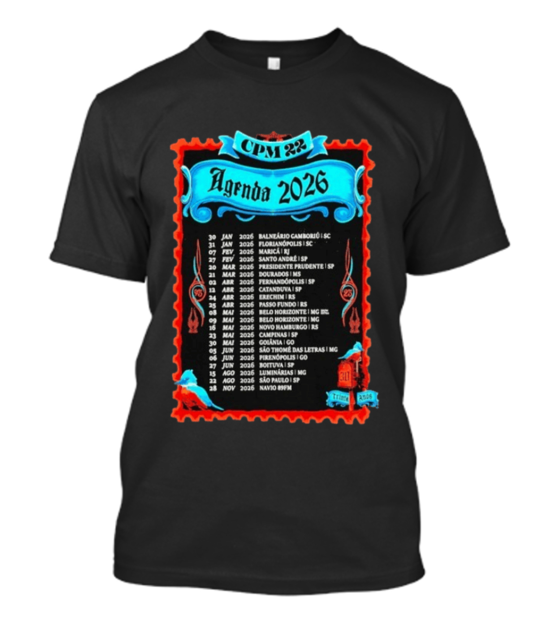 CPM 22 Agenda 2026 Tour Dates And Locations List T-Shirt