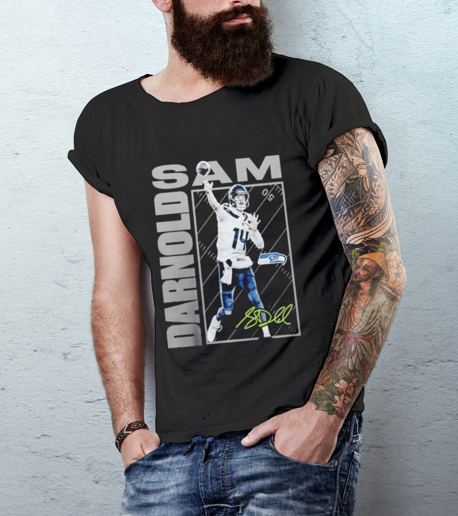 Darnold SAM Seattle Seahawks 14 Football Player Action T-Shirt