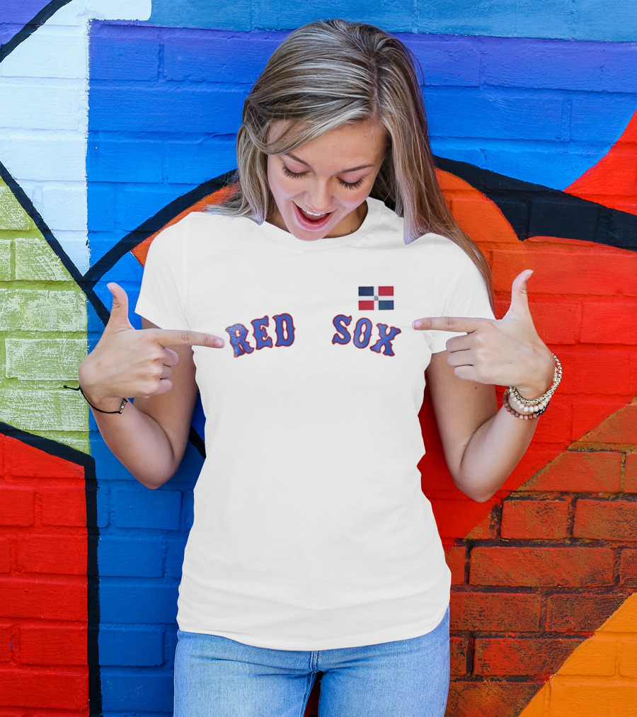 Boston Red Sox Dominicana Flag T-Shirt