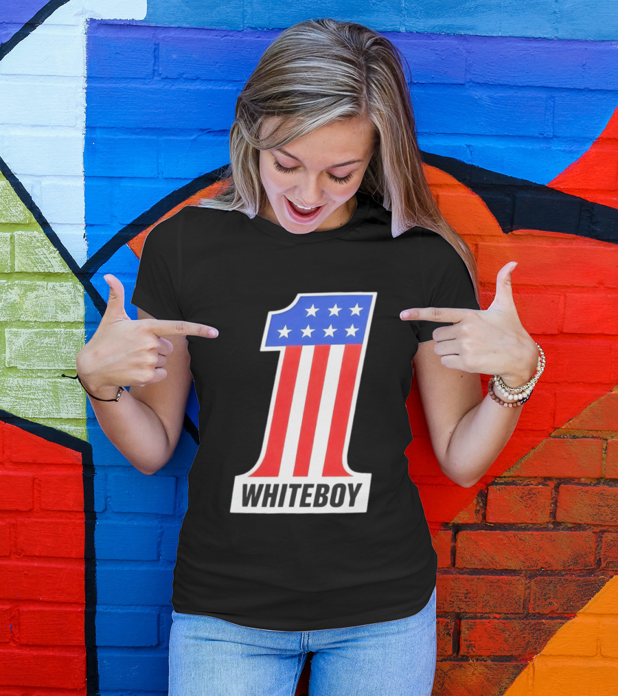 Number 1 Whiteboy Stars Stripes USA Flag T-Shirt