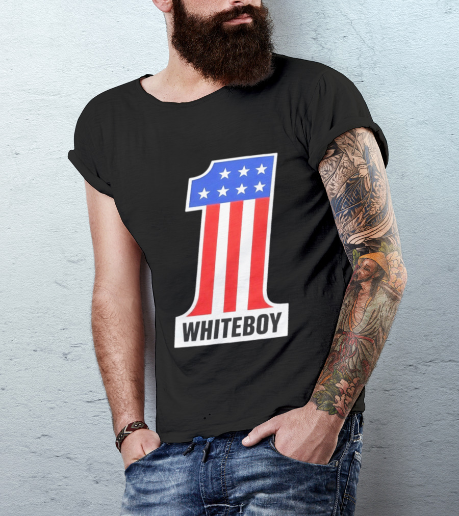 Number 1 Whiteboy Stars Stripes USA Flag T-Shirt