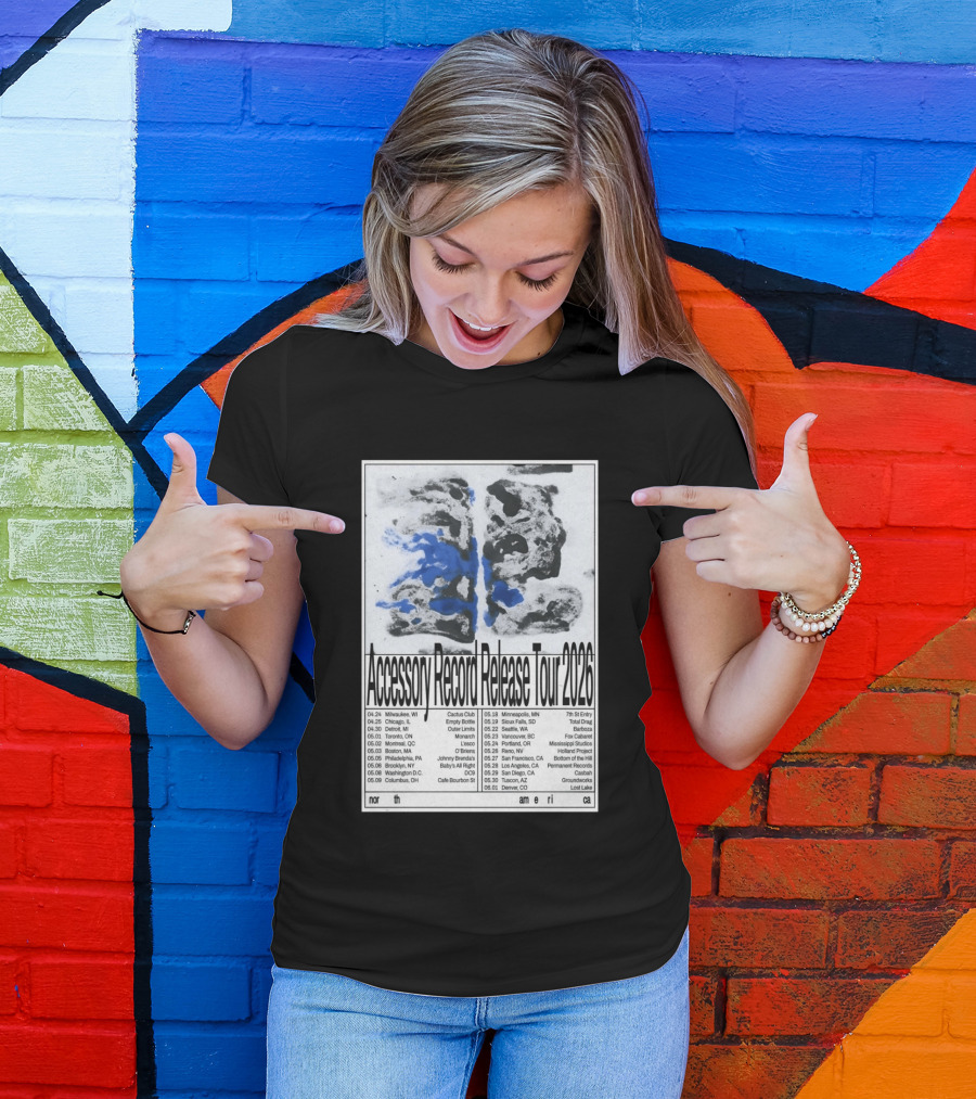 Accessory Record Release Tour 2026 North America Cactus Club Johnny Brenda's 7th St Entry Fox Cabaret Barboza Casbah T-Shirt