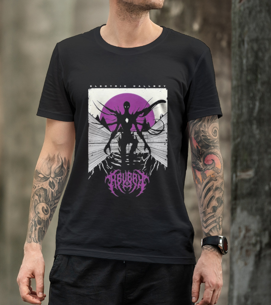 Electric Callboy Revery Creature Monster Skeleton Neon Pink Sunburst T-Shirt