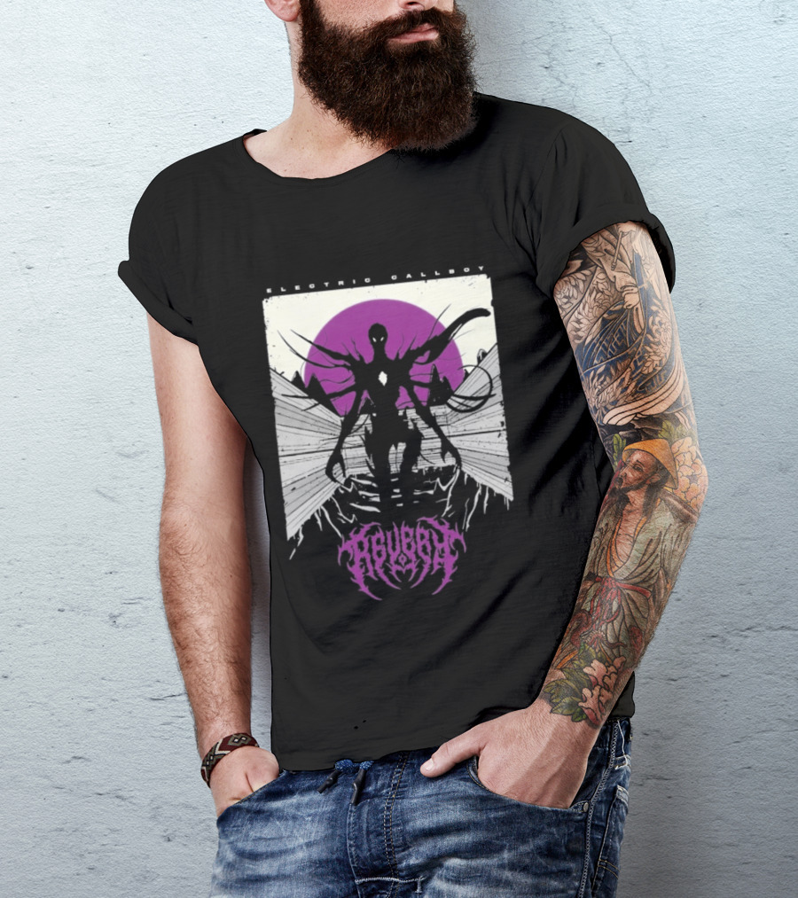 Electric Callboy Revery Creature Monster Skeleton Neon Pink Sunburst T-Shirt