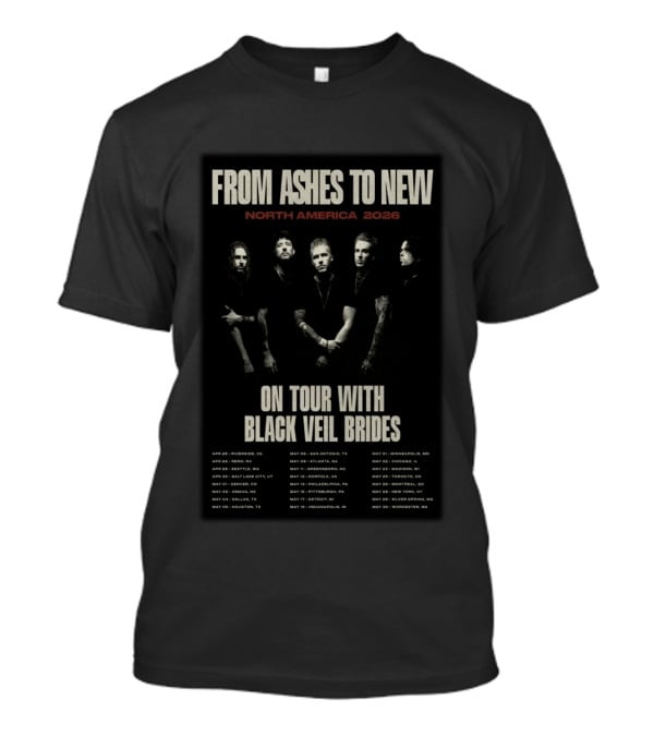 From Ashes To New North America 2026 Tour Dates Featuring Black Veil Brides T-Shirt