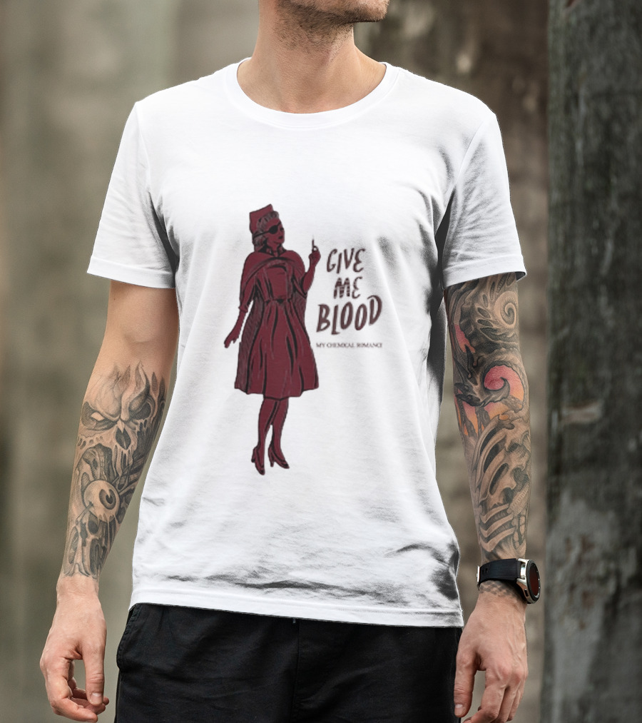 Give Me Blood Gothic Nurse Horror Halloween Costume T-Shirt