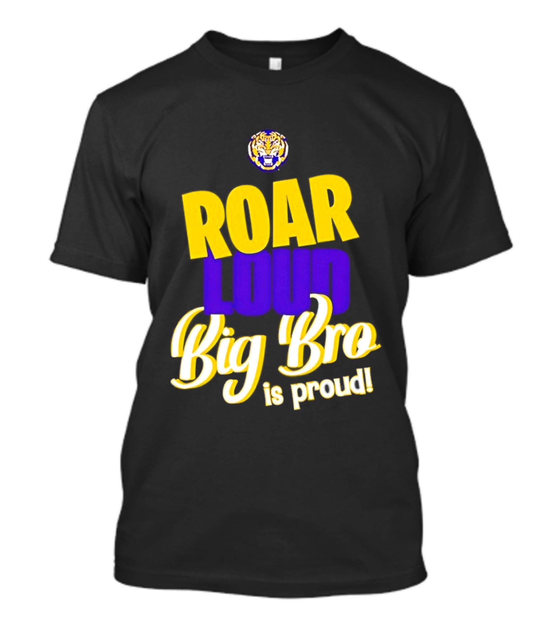 LSU Tigers Roar Loud Big Bro Is Proud Tiger Head T-Shirt