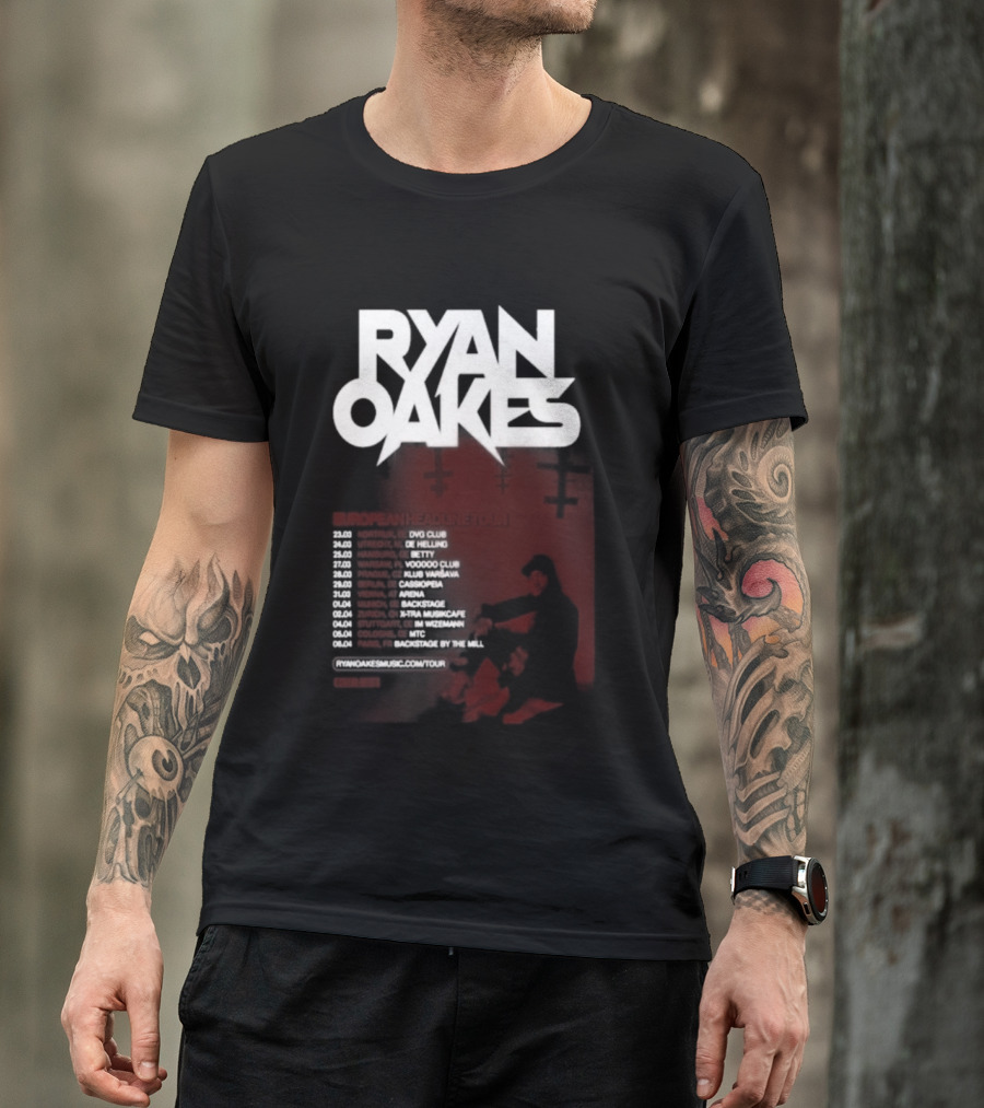 Ryan Oakes European Headline Tour 2026 Locations And Dates T-Shirt