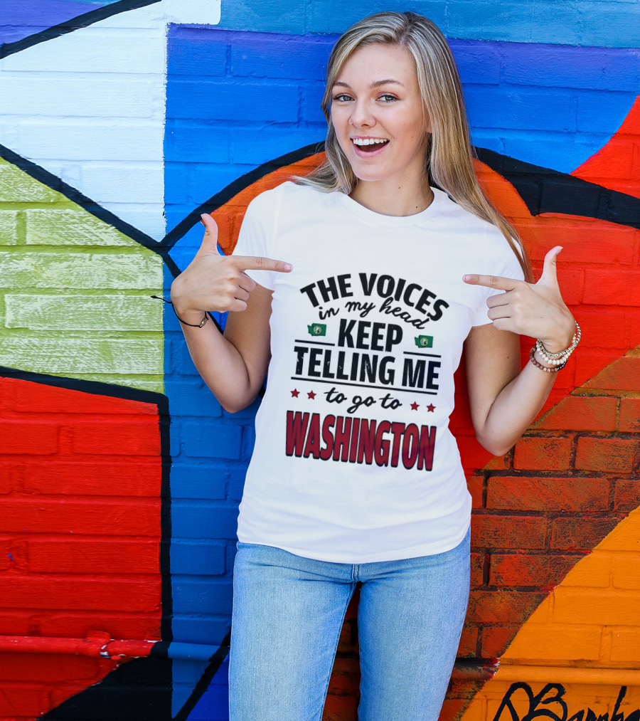 The Voices In My Head Keep Telling Me To Go To Washington With Stars And Flags T-Shirt