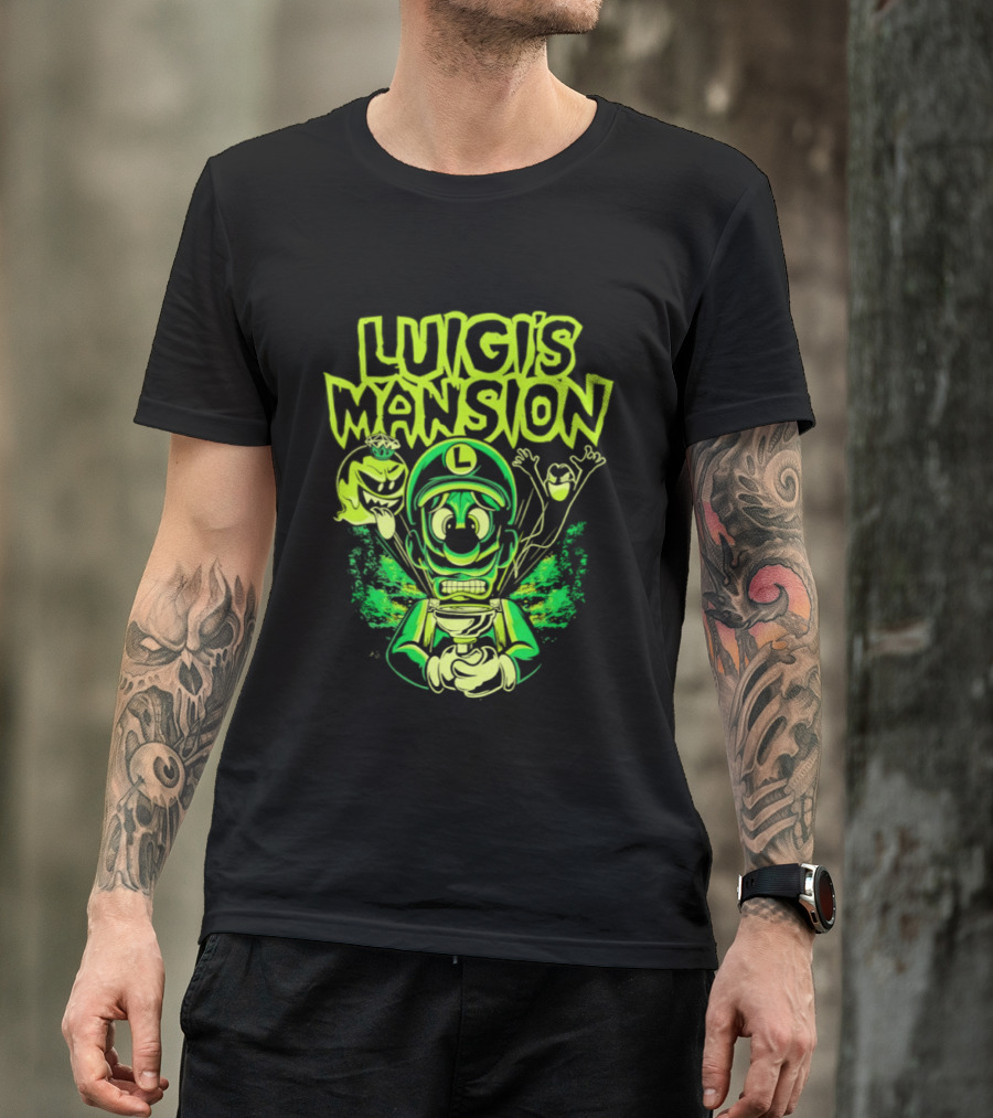 Luigi's Mansion Mario Game Character Neon Ghost T-Shirt