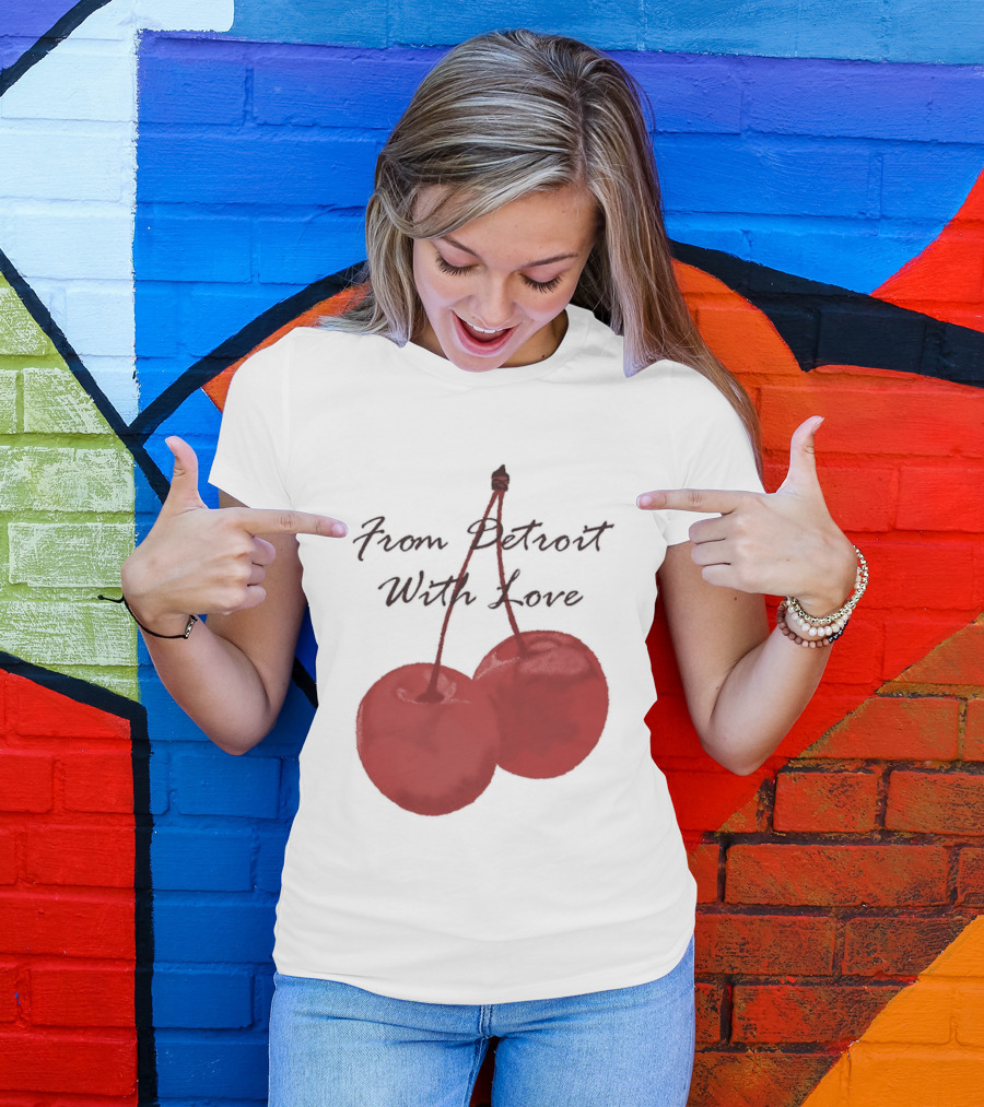 Detroit Lions From Detroit With Love Cherries T-Shirt