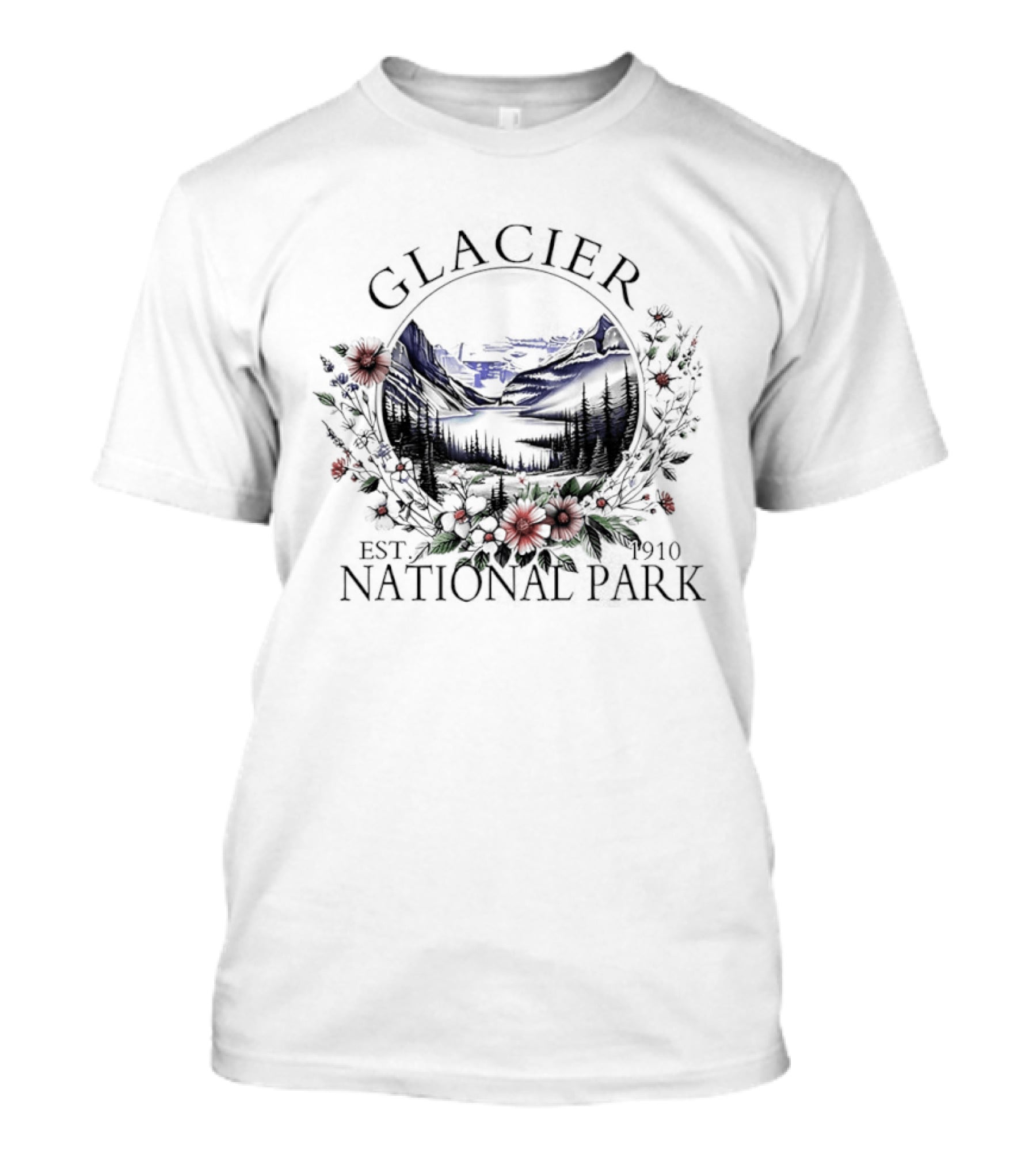 Glacier National Park Scenic Hiking Adventure Est 1910 T-Shirt