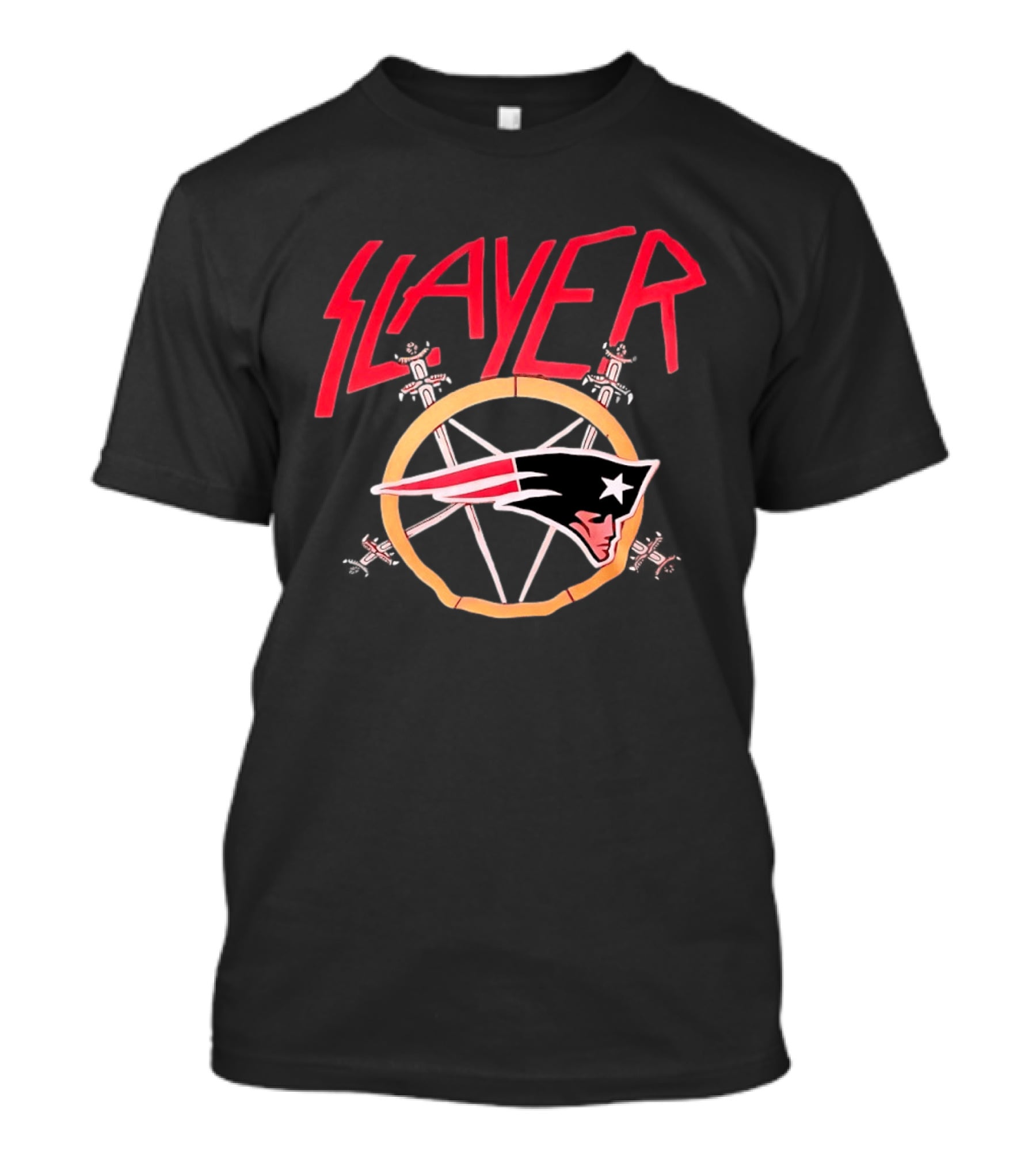 Slayer New England Patriots Collaboration Merchandising T-Shirt