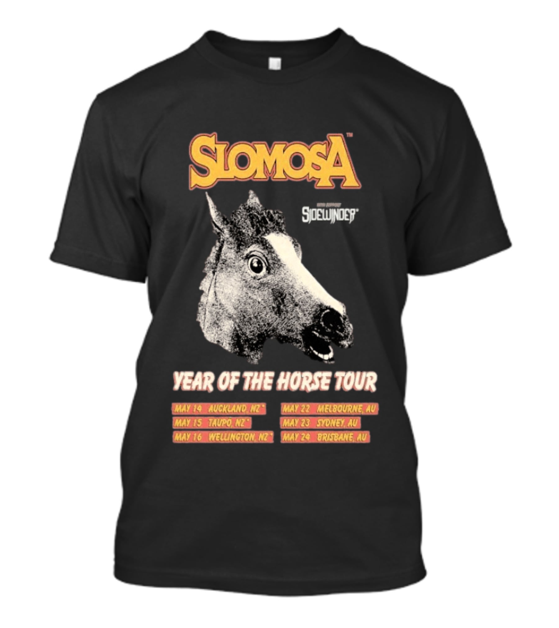 Slomosa Year Of The Horse Tour 2026 Auckland Wellington Melbourne Sydney Brisbane Dates T-Shirt