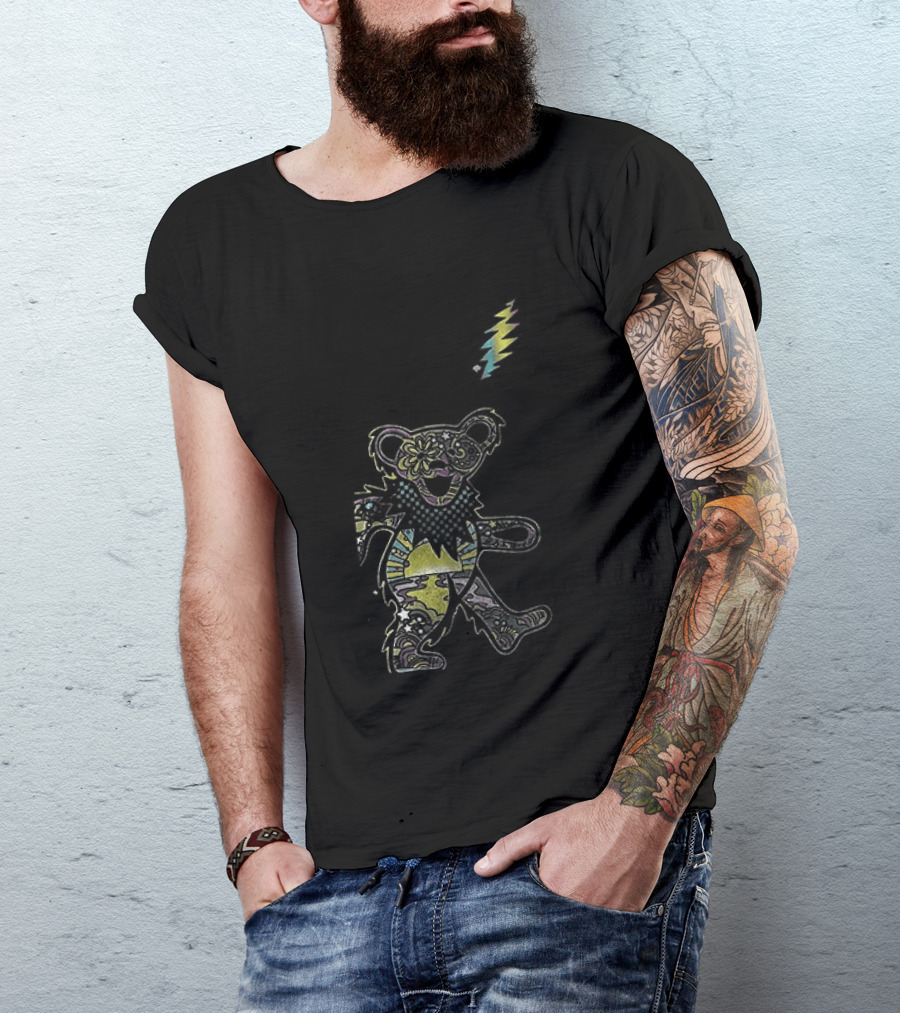 Some Grandpas Play Bingo Real Grandpas Listen To Grateful Dead Teddy Bear With Feather T-Shirt