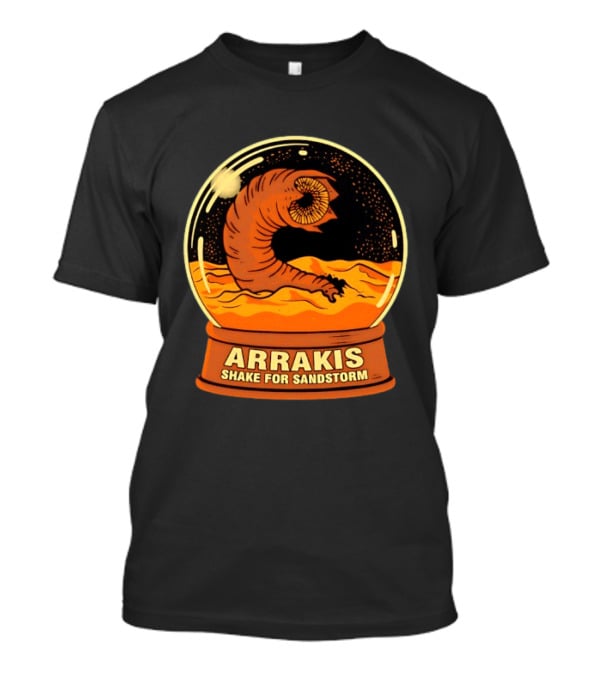 Arrakis Shake For Sandstorm Snow Globe Iconic Sandworm And Desert Scene T-Shirt