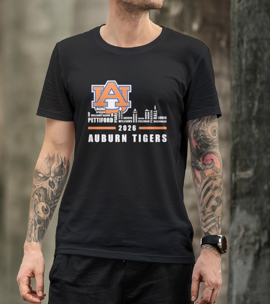 Auburn Tigers 2026 Pettiford Williams Broome Battie Skyline T-Shirt