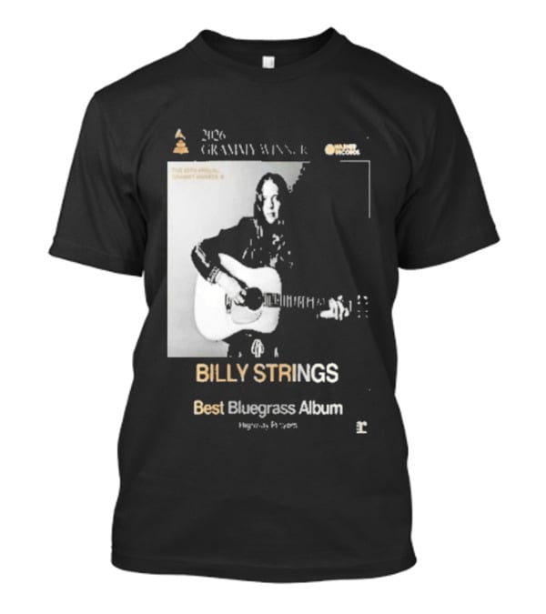 Billy Strings 2026 Grammy Winner Best Bluegrass Album Performance Acoustic Guitar T-Shirt