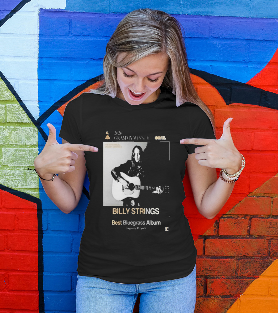 Billy Strings 2026 Grammy Winner Best Bluegrass Album Performance Acoustic Guitar T-Shirt