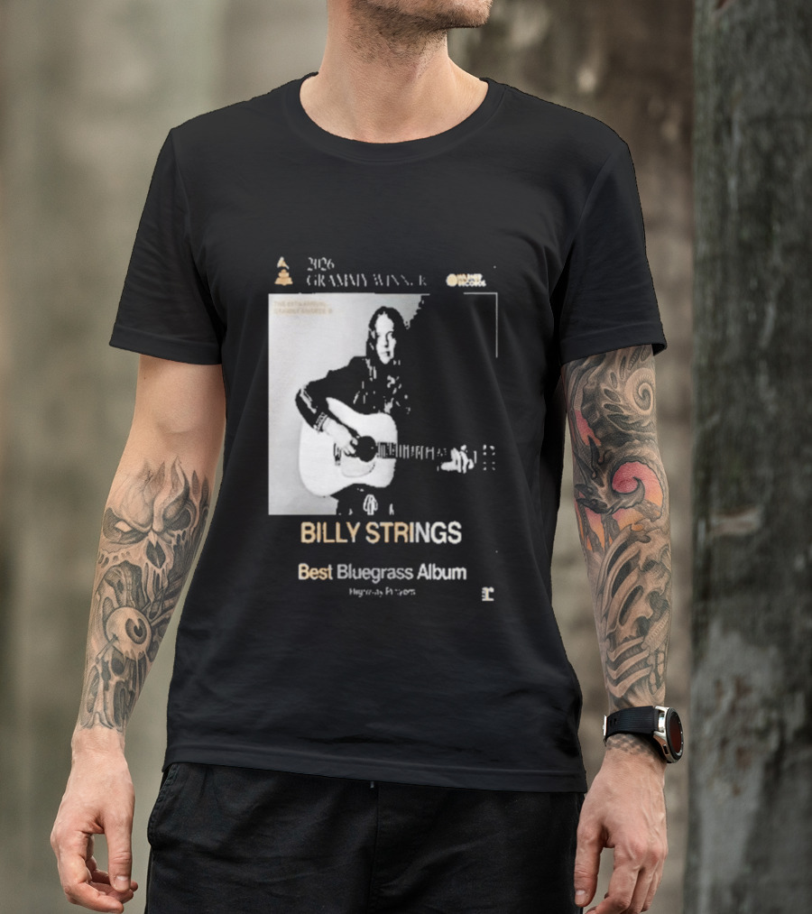 Billy Strings 2026 Grammy Winner Best Bluegrass Album Performance Acoustic Guitar T-Shirt