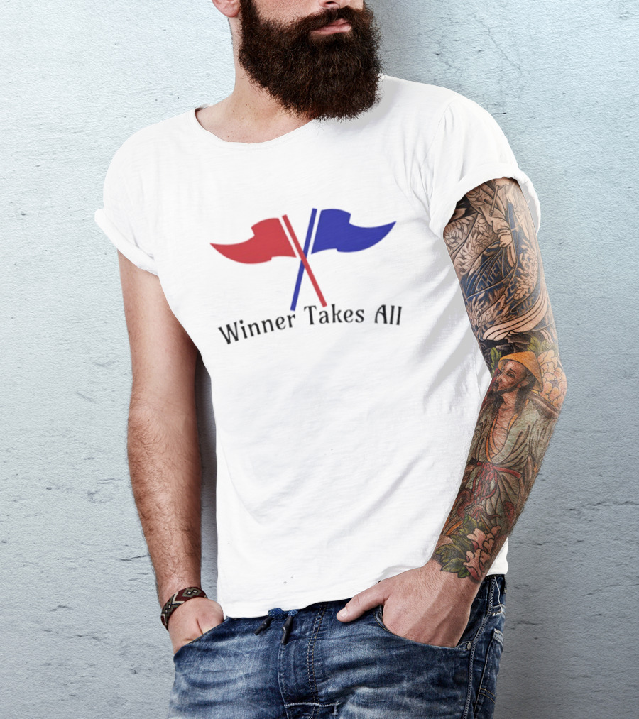 Winner Takes All Red And Blue Flags T-Shirt