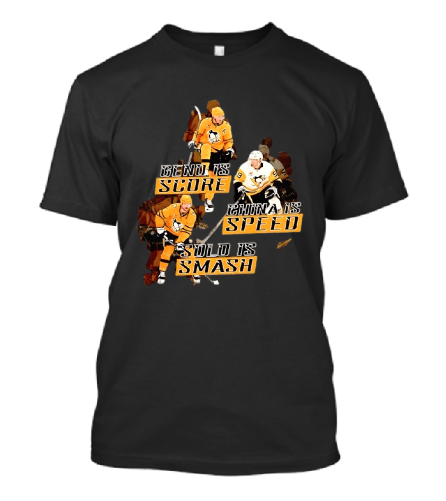 Pittsburgh Penguins Geno Score China Speed Solo Smash Hockey Players T-Shirt