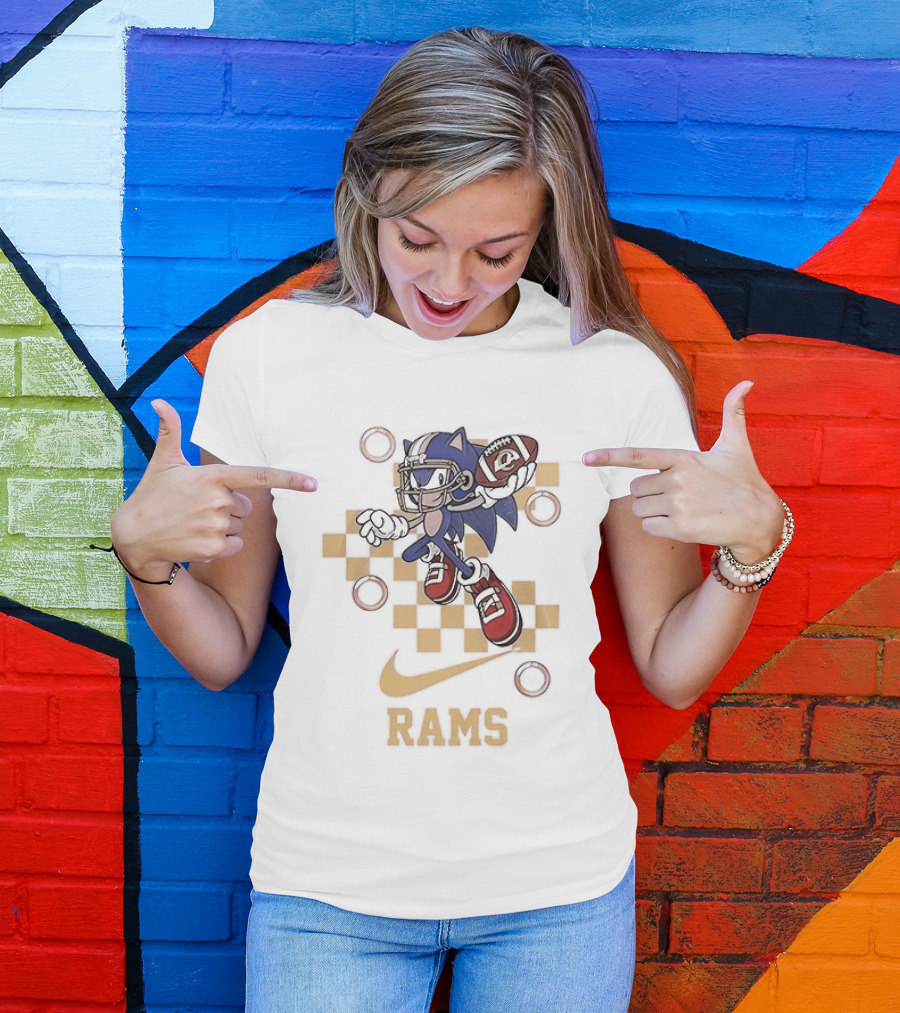 Los Angeles Rams Sonic Crossover With Nike T-Shirt