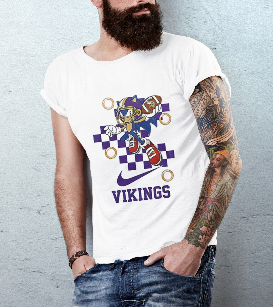 Minnesota Vikings Sonic Crossover Nike Collaboration T-Shirt