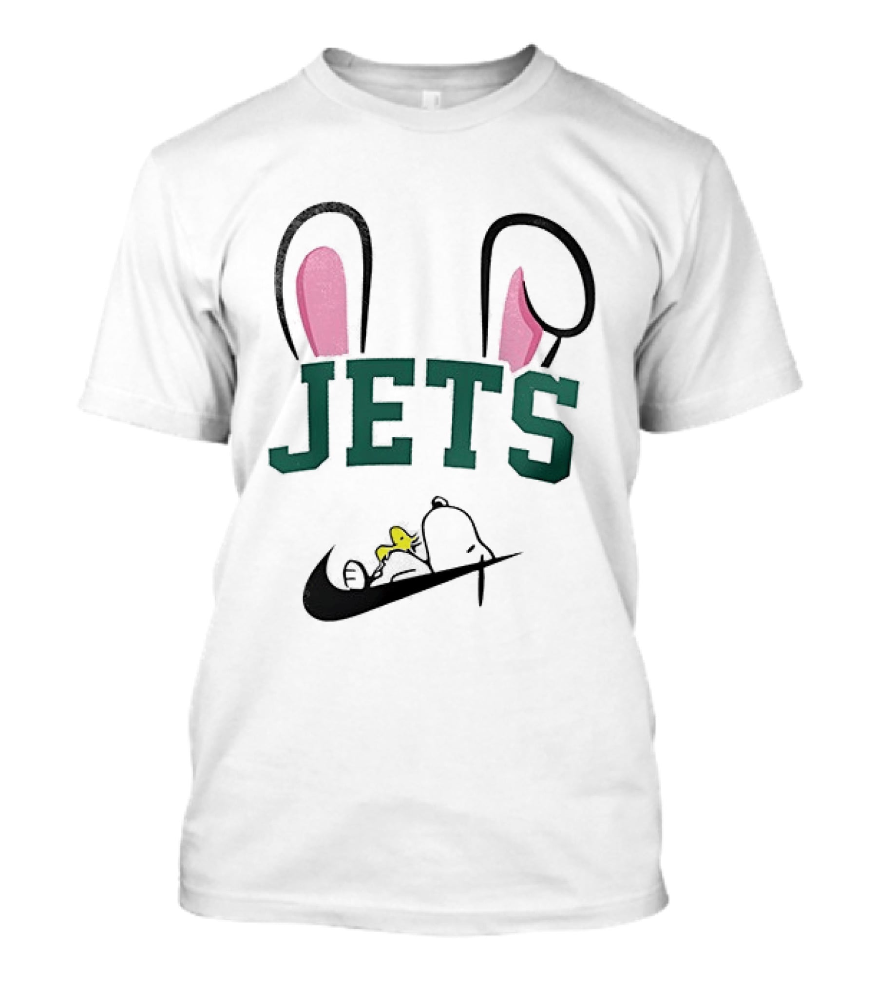 New York Jets Snoopy Peanuts Easter Bunny Ears T-Shirt