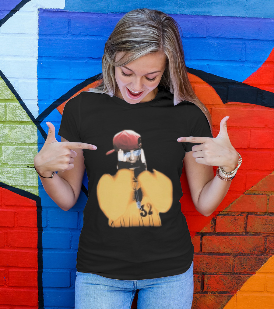 Billie Eilish Glasses Hit Me Hard And Soft Tour 2024 2025 Red Cap Style 32 T-Shirt