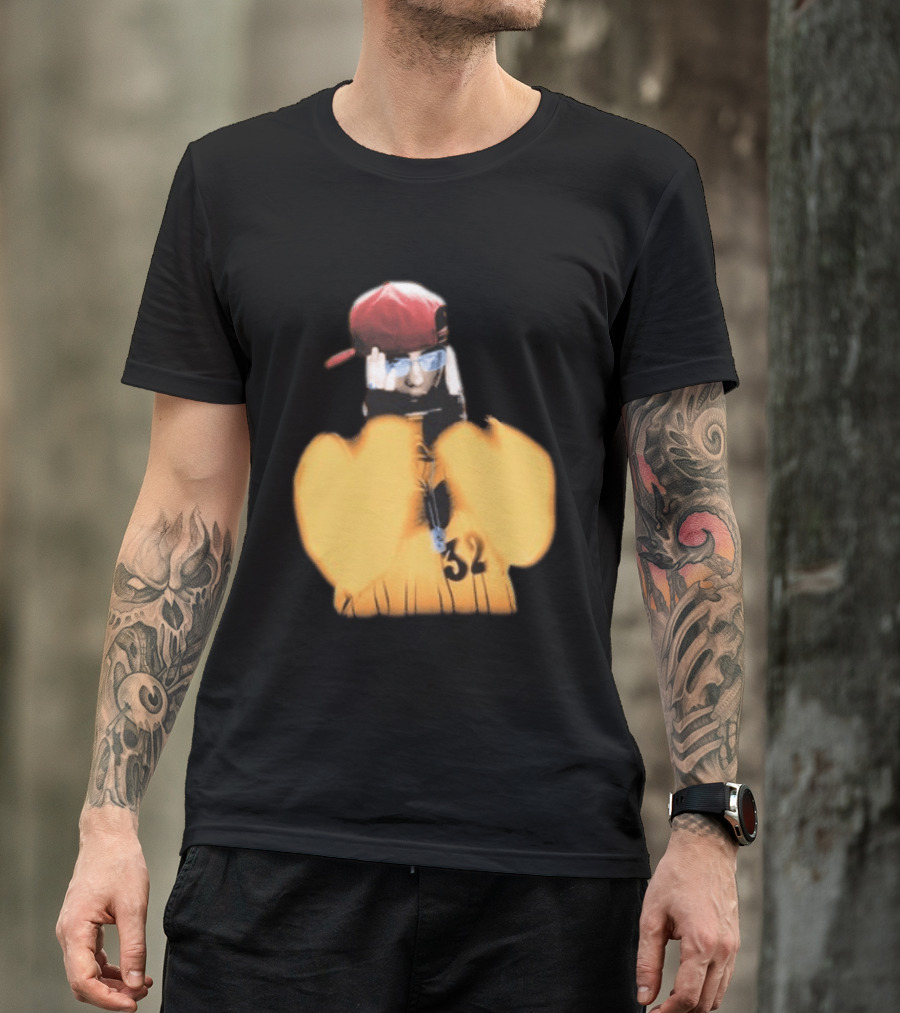 Billie Eilish Glasses Hit Me Hard And Soft Tour 2024 2025 Red Cap Style 32 T-Shirt