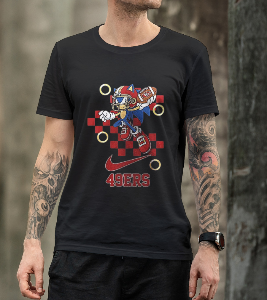 San Francisco 49ers Sonic The Hedgehog Football Crossover Nike 49ers T-Shirt