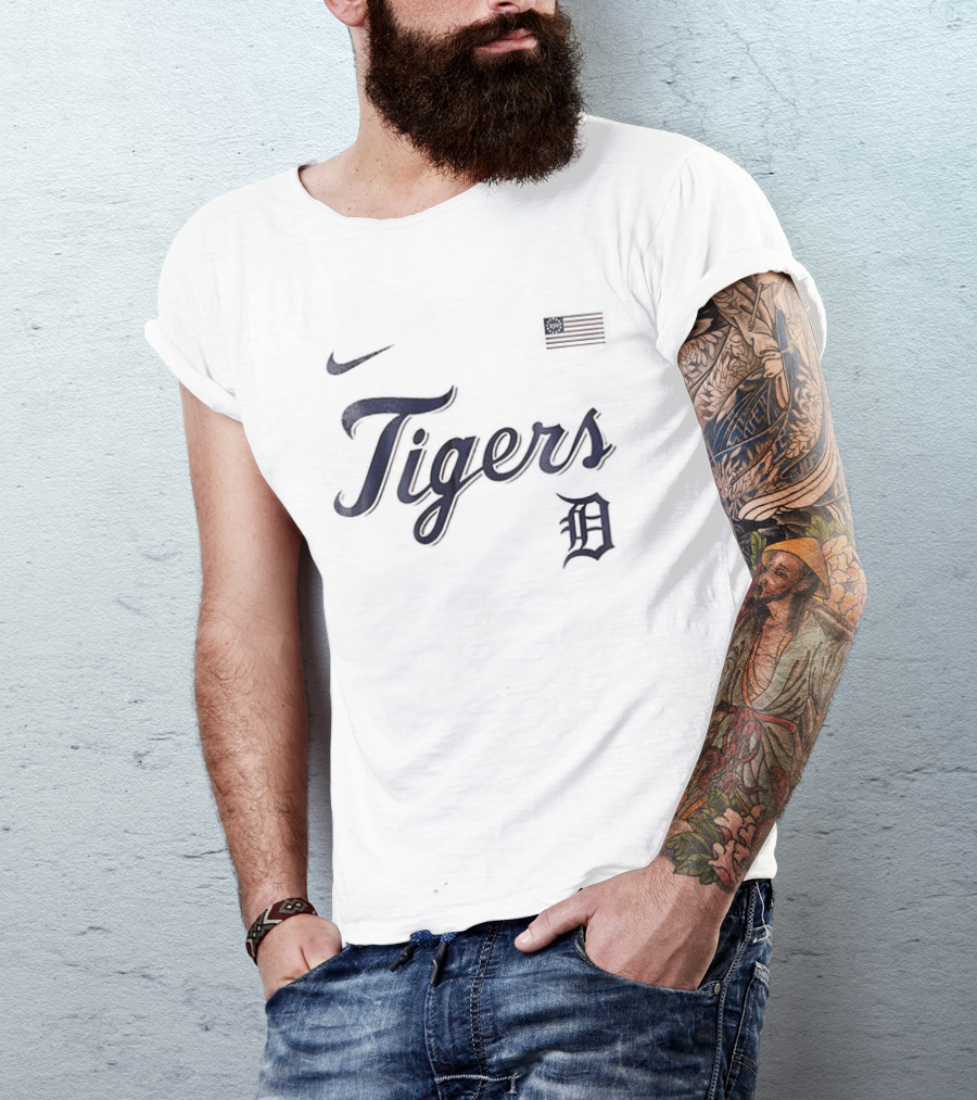 Nike Detroit Tigers USA 250th Anniversary Baseball Celebration T-Shirt