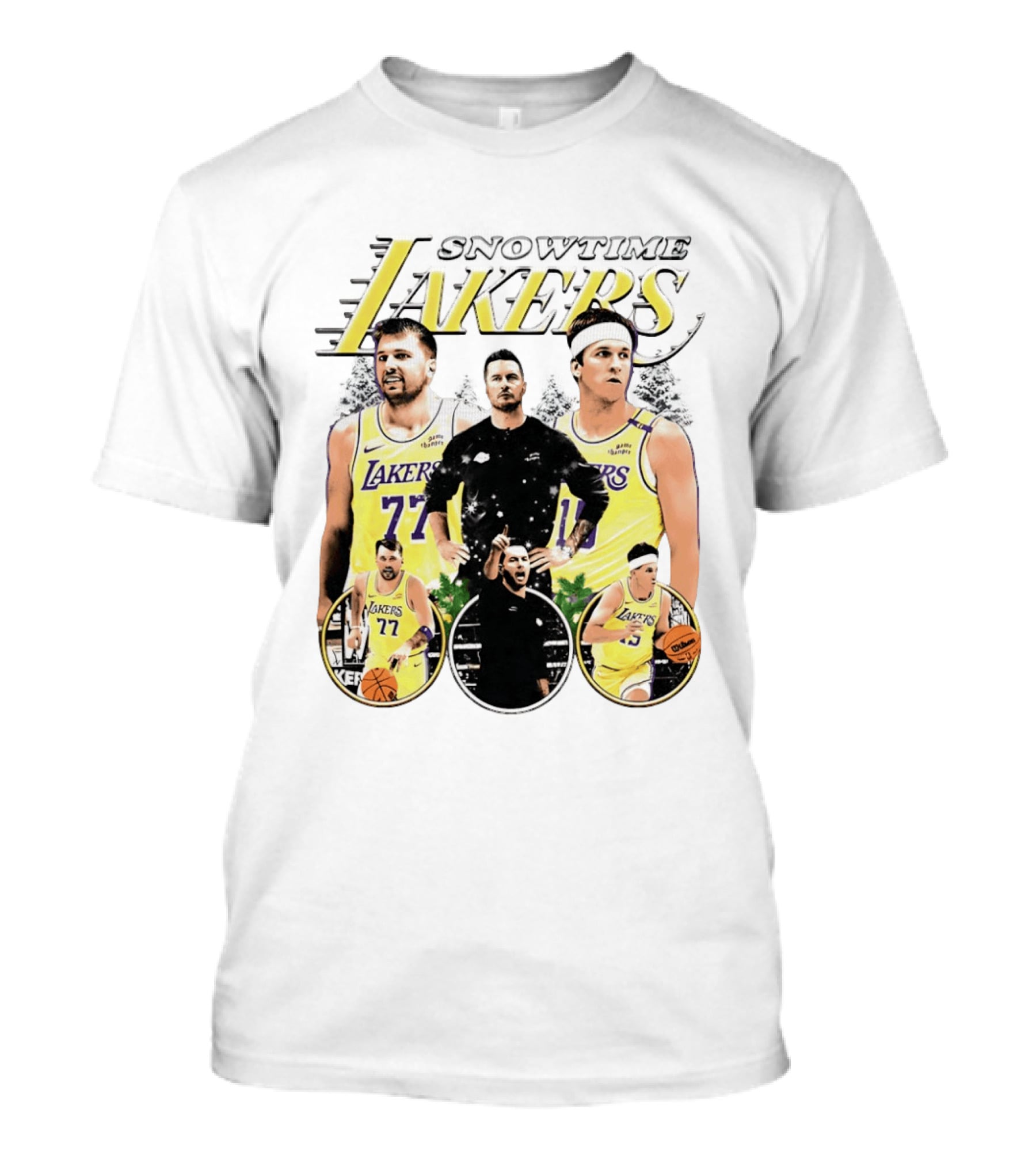 Snowtime Lakers Los Angeles Basketball Legends T-Shirt