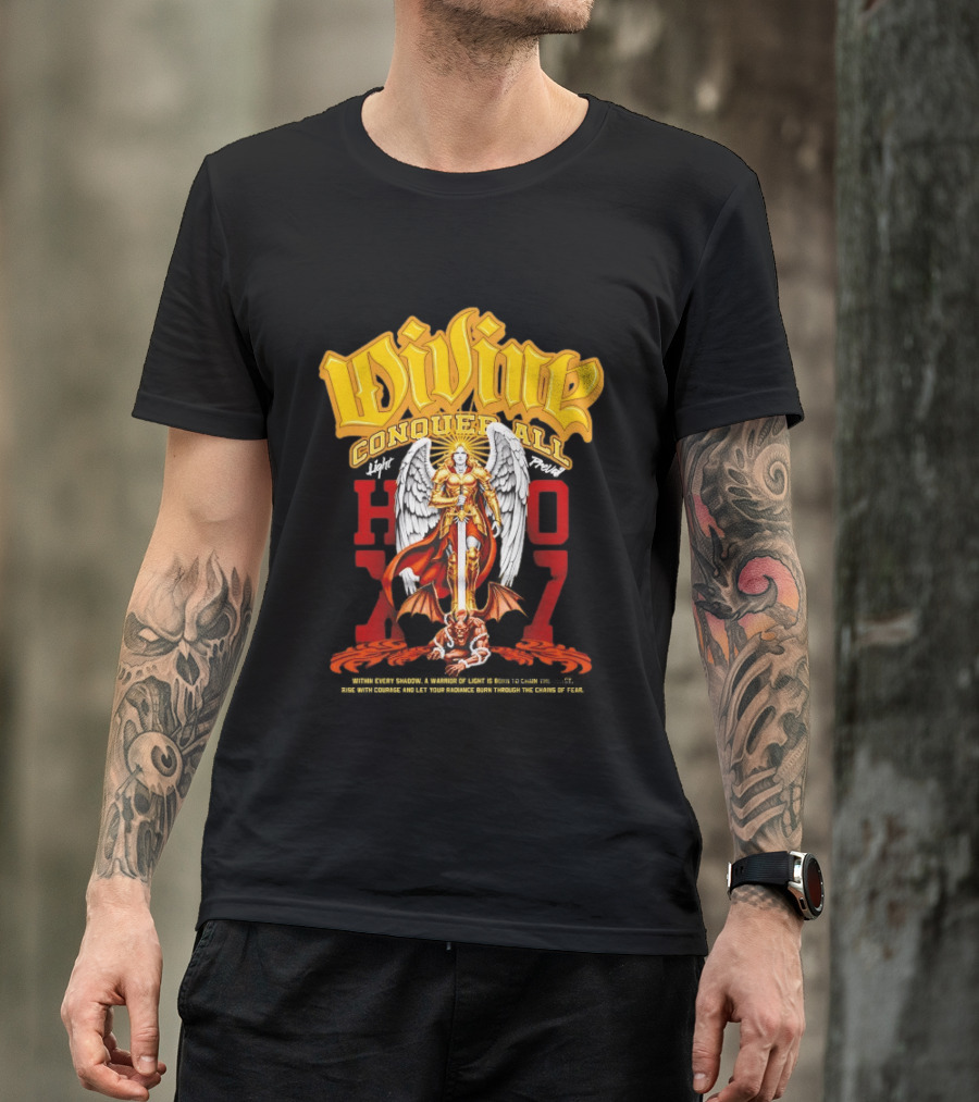 Divine Conquer All Angelic Warrior Battle HOXO17 T-Shirt