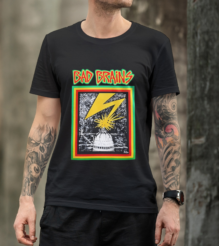 Bad Brains Lightning Capitol Explosion Bold Graphic Retro Vibe T-Shirt