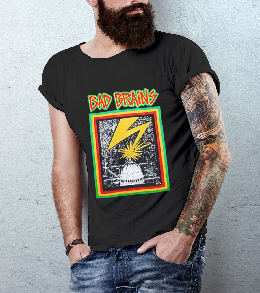 Bad Brains Lightning Capitol Explosion Bold Graphic Retro Vibe T-Shirt