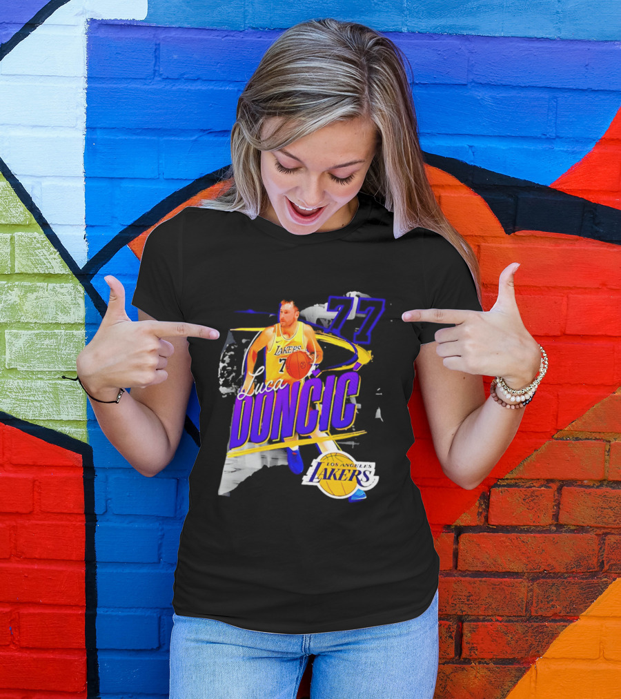 Luka Dončić Number 77 Los Angeles Lakers Basketball NBA 2026 T-Shirt